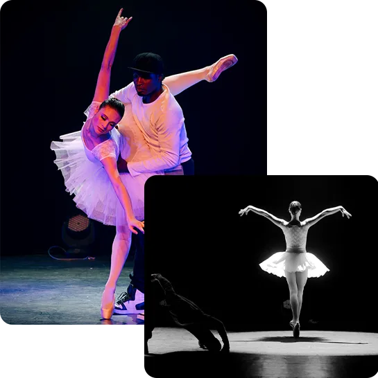Duo de danseurs en représentation — visuel de la marque Eve Maury Dance